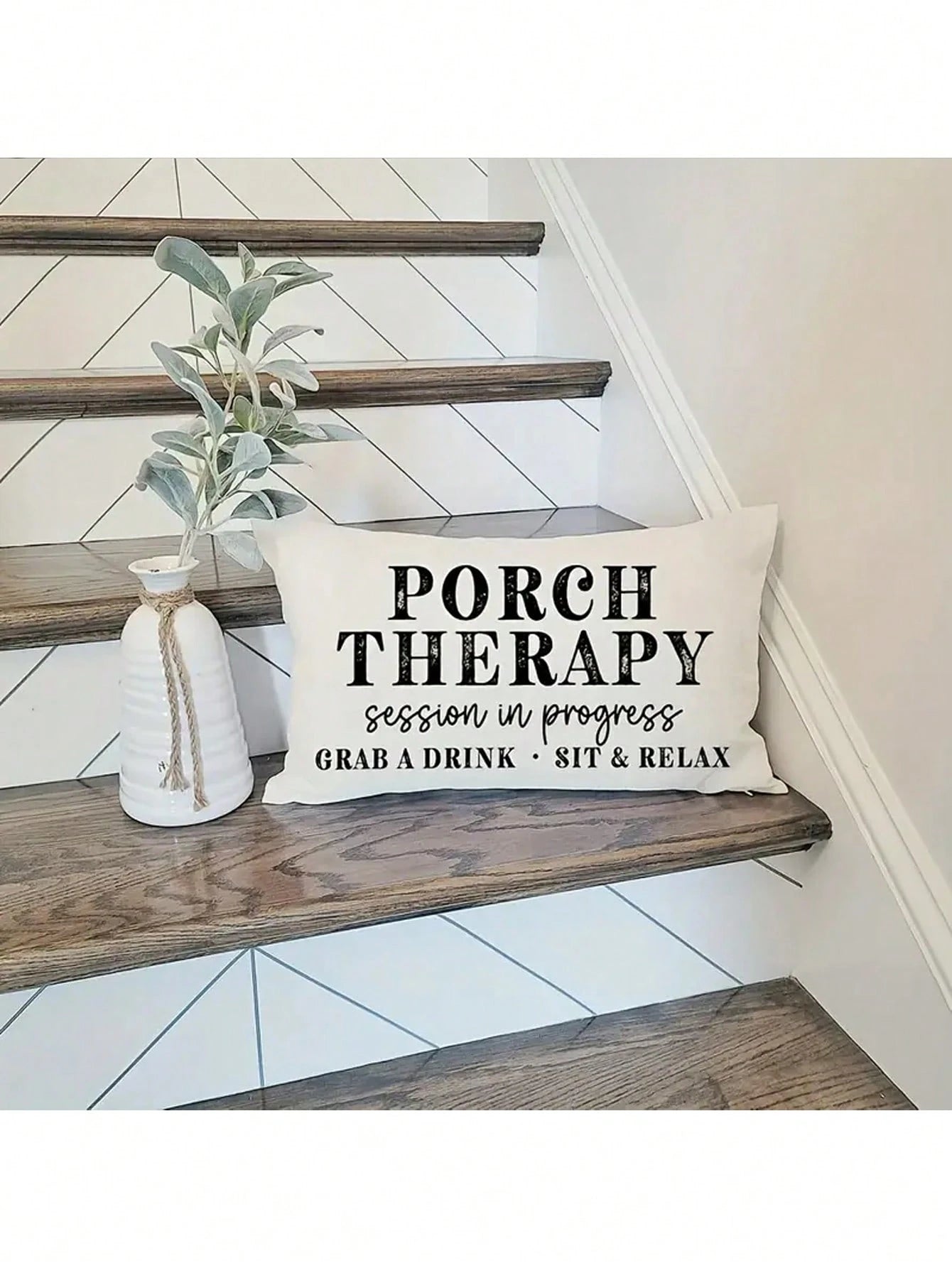 1pc Modern Linen Throw Pillow Cover, Machine Washable With Zipper Closure, Woven Decorative Cushion Cover Suitable For Various Room Types, Outdoor Farmhouse Style Porch Healing Design, Applicable For
