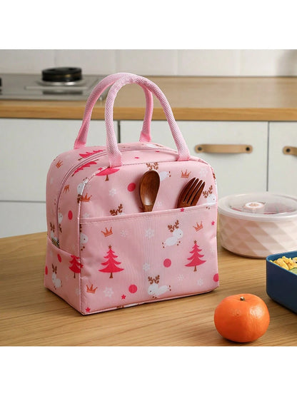 1pc Mom & Baby Insulated Bottle Bag, Lunch Tote Cooler Bag With Handles