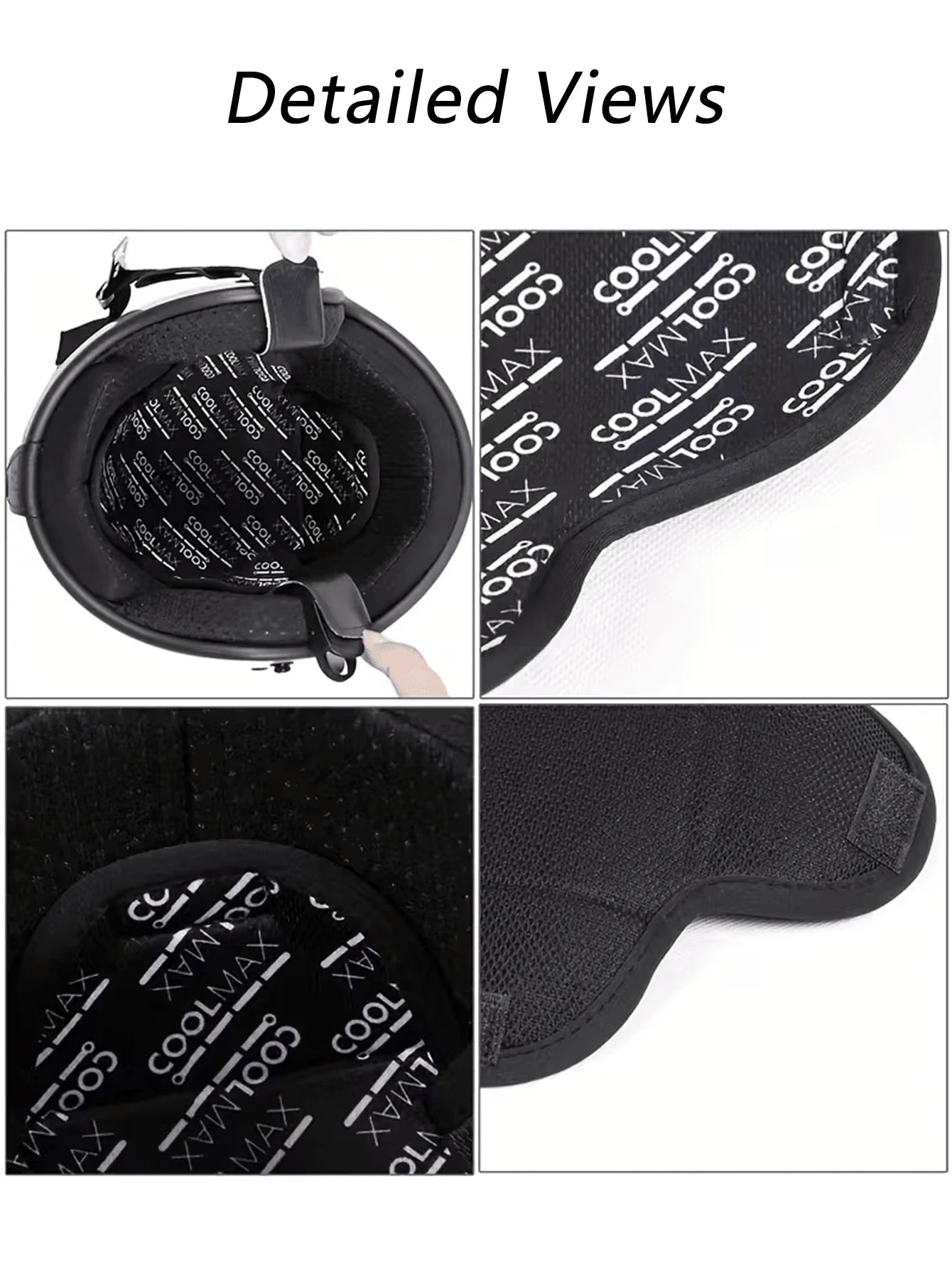 1pc Motorcycle Helmet Liner, Sweat-Absorbent Helmet Padding, Breathable Quick-Dry Removable Helmet Lining, Detachable Hook And Loop Design, Helmet Padding