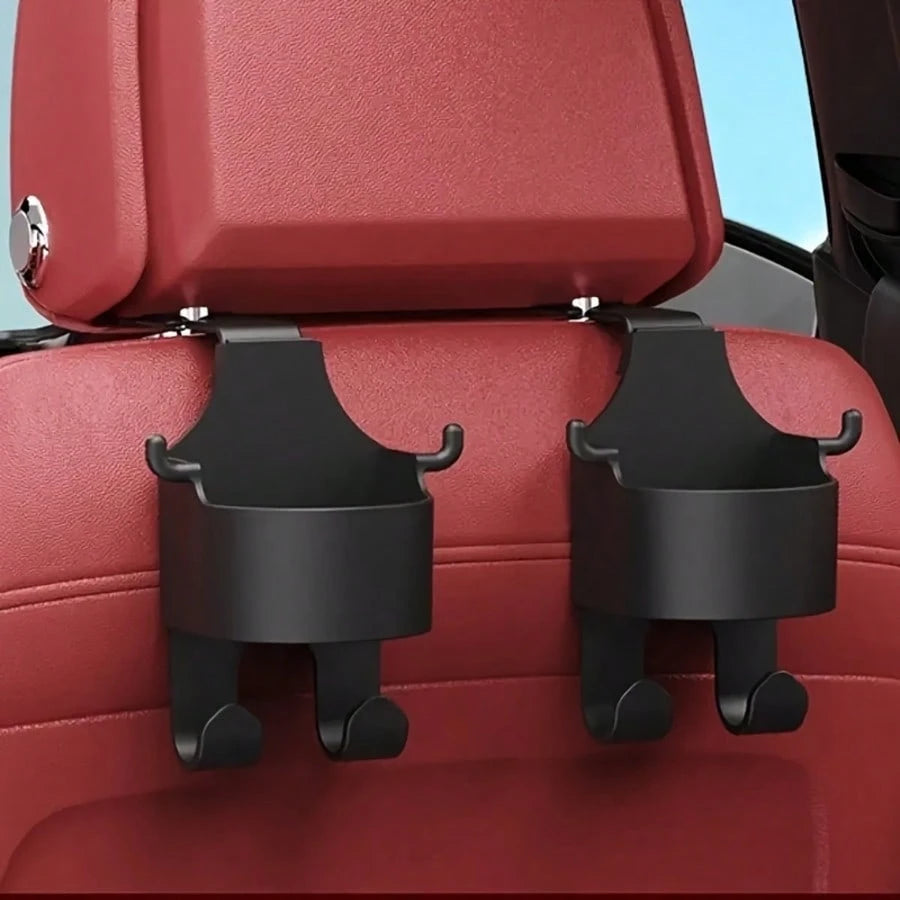 1pc Multi-Function Car Storage Bag With Hook, Cup Holder And Storage Box- Durable PP Material, Suitable For Seat Back, Can Hold Drinks And Phone. Car Hook, Hook Storage Box, Phone Holder, Universal A