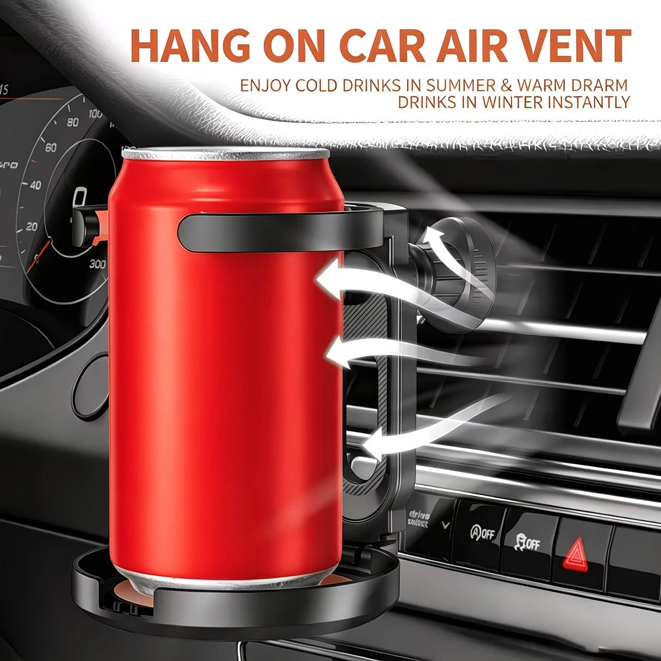 1pc Multi-Function Foldable Car Air Vent Cup Holder/Bottle Holder/Water Bottle Holder/Ashtray Holder/Multi-Function Car Coffee Cup Holder