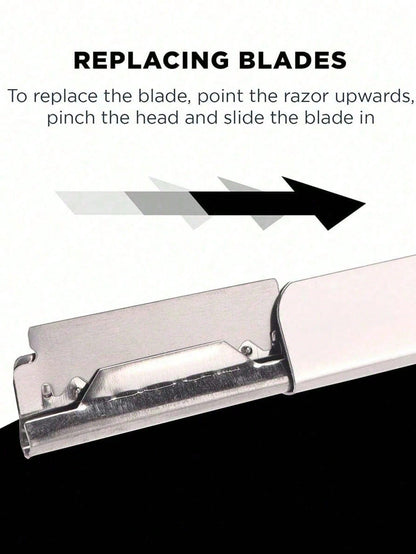 1pc Multi-Function Folding Straight Razor With 10 Ultra-Thin Stainless Steel Double-Edge Blades, Professional Barber Shop Quality For Home And Salon Use