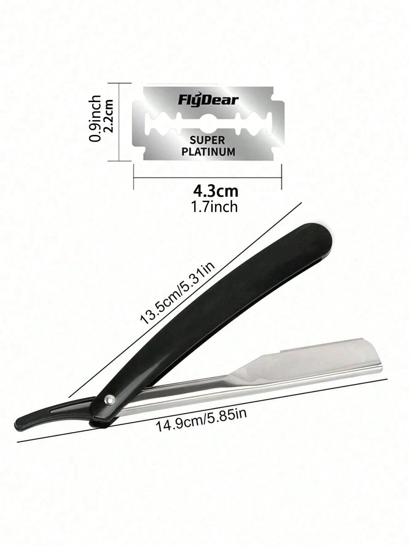 1pc Multi-Function Folding Straight Razor With 10 Ultra-Thin Stainless Steel Double-Edge Blades, Professional Barber Shop Quality For Home And Salon Use