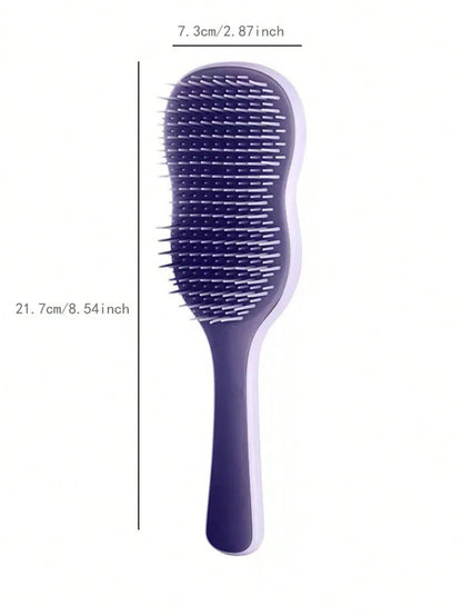 1pc Natural Smooth Hair Brush, Scalp Care Massage Brush With Anti-Slip Handle, Suitable For Curly, Straight, Dry Or Wet Hair