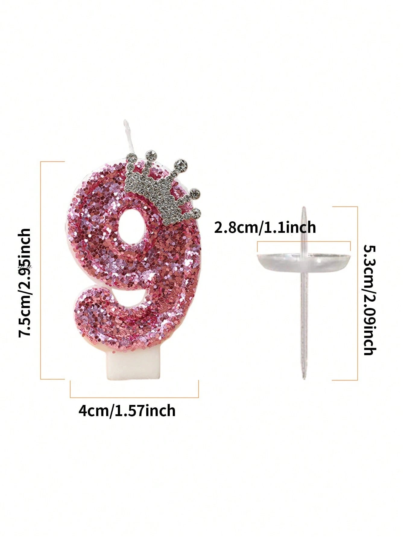 1pc New Alloy Crown Decor 0-9 Digit Candles, Birthday Cake Decoration, Party Candles, Atmosphere Party Supplies, Party Supplies