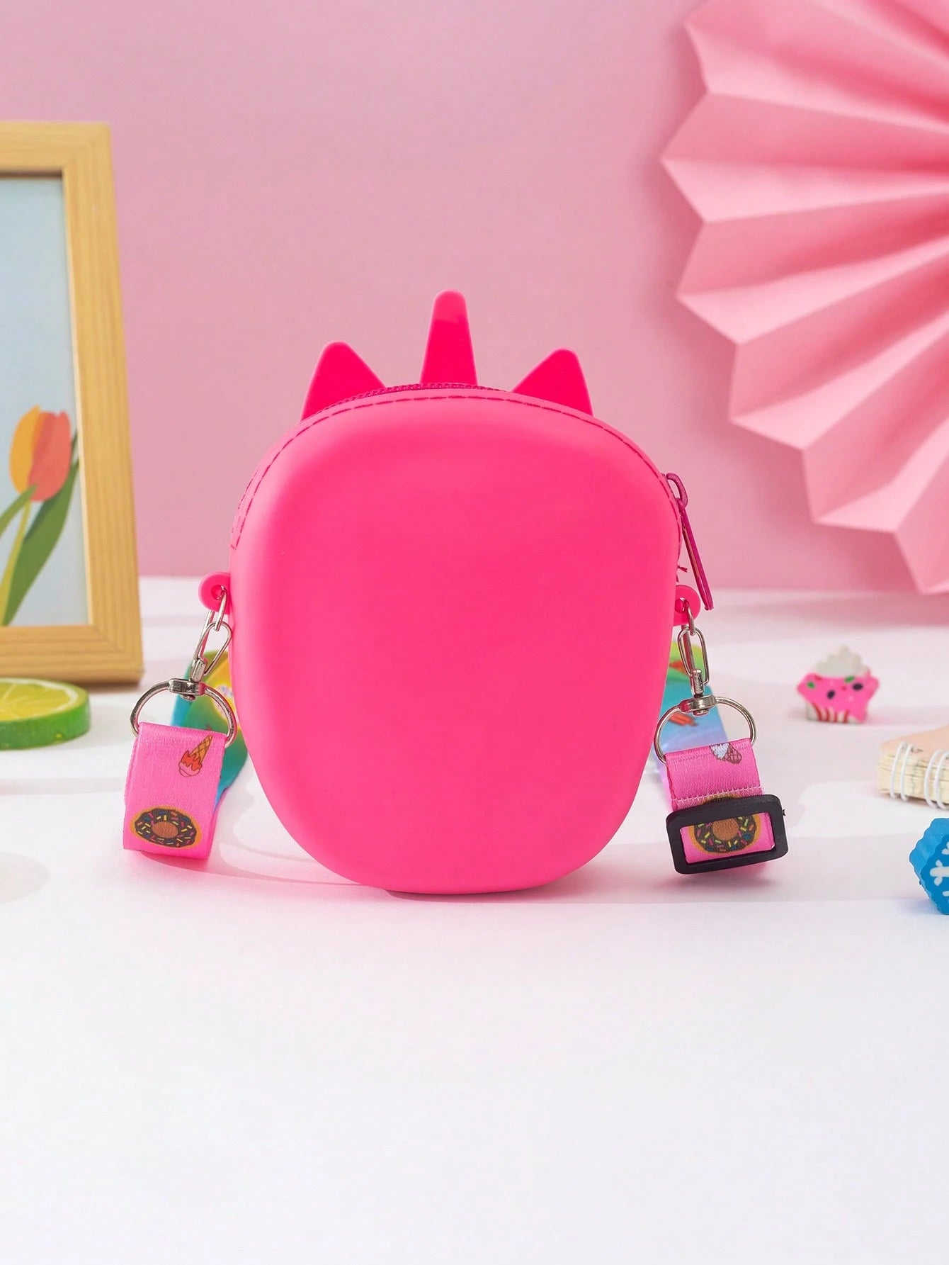 1pc New Princess Coin Purse, Silicone Material With Zipper Closure, Crossbody Style For Adults & Kids, Unicorn Shape, Suitable For Outings, Back To School Gift, Holiday Gift