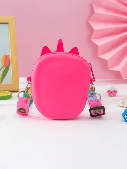 1pc New Princess Coin Purse, Silicone Material With Zipper Closure, Crossbody Style For Adults & Kids, Unicorn Shape, Suitable For Outings, Back To School Gift, Holiday Gift