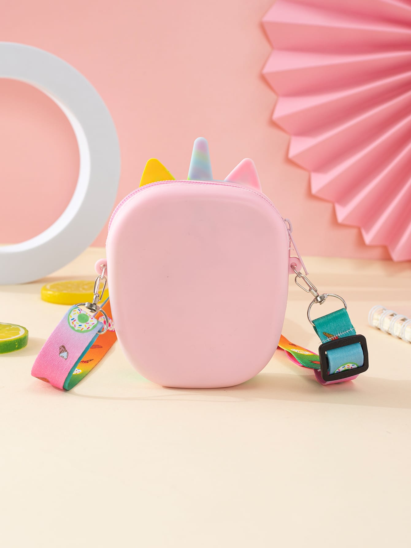 1pc New Princess Coin Purse, Silicone Material With Zipper Closure, Crossbody Style For Adults & Kids, Unicorn Shape, Suitable For Outings, Back To School Gift, Holiday Gift