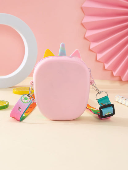 1pc New Princess Coin Purse, Silicone Material With Zipper Closure, Crossbody Style For Adults & Kids, Unicorn Shape, Suitable For Outings, Back To School Gift, Holiday Gift