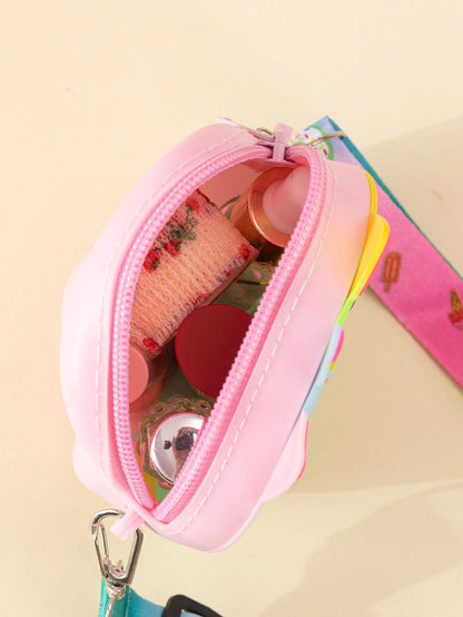 1pc New Princess Coin Purse, Silicone Material With Zipper Closure, Crossbody Style For Adults & Kids, Unicorn Shape, Suitable For Outings, Back To School Gift, Holiday Gift
