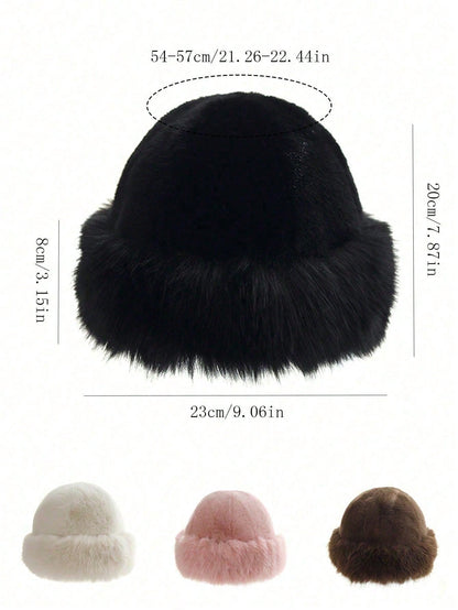 1pc New Women's Winter Wool Hat, European And Korean Style Warm Hat, Suitable For Autumn And Winter, Fashion Solid Color, Fits Face Shape, Compact And Versatile Mongolian Hat, Thickened Design, Winter