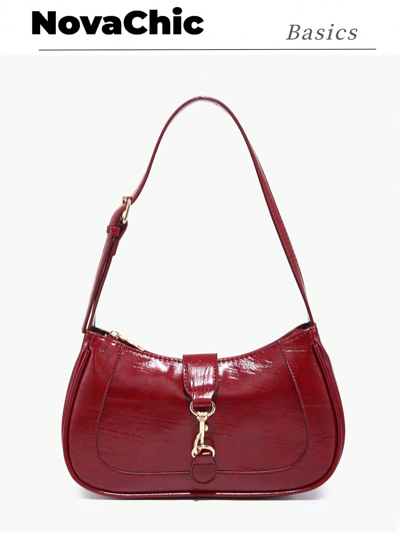 1pc Novachic Vintage Minimalist Crescent Shaped Adjustable Strap Handbag, Suitable For Dates, Outings, Parties