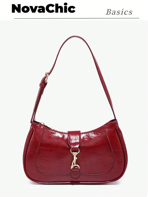 1pc Novachic Vintage Minimalist Crescent Shaped Adjustable Strap Handbag, Suitable For Dates, Outings, Parties