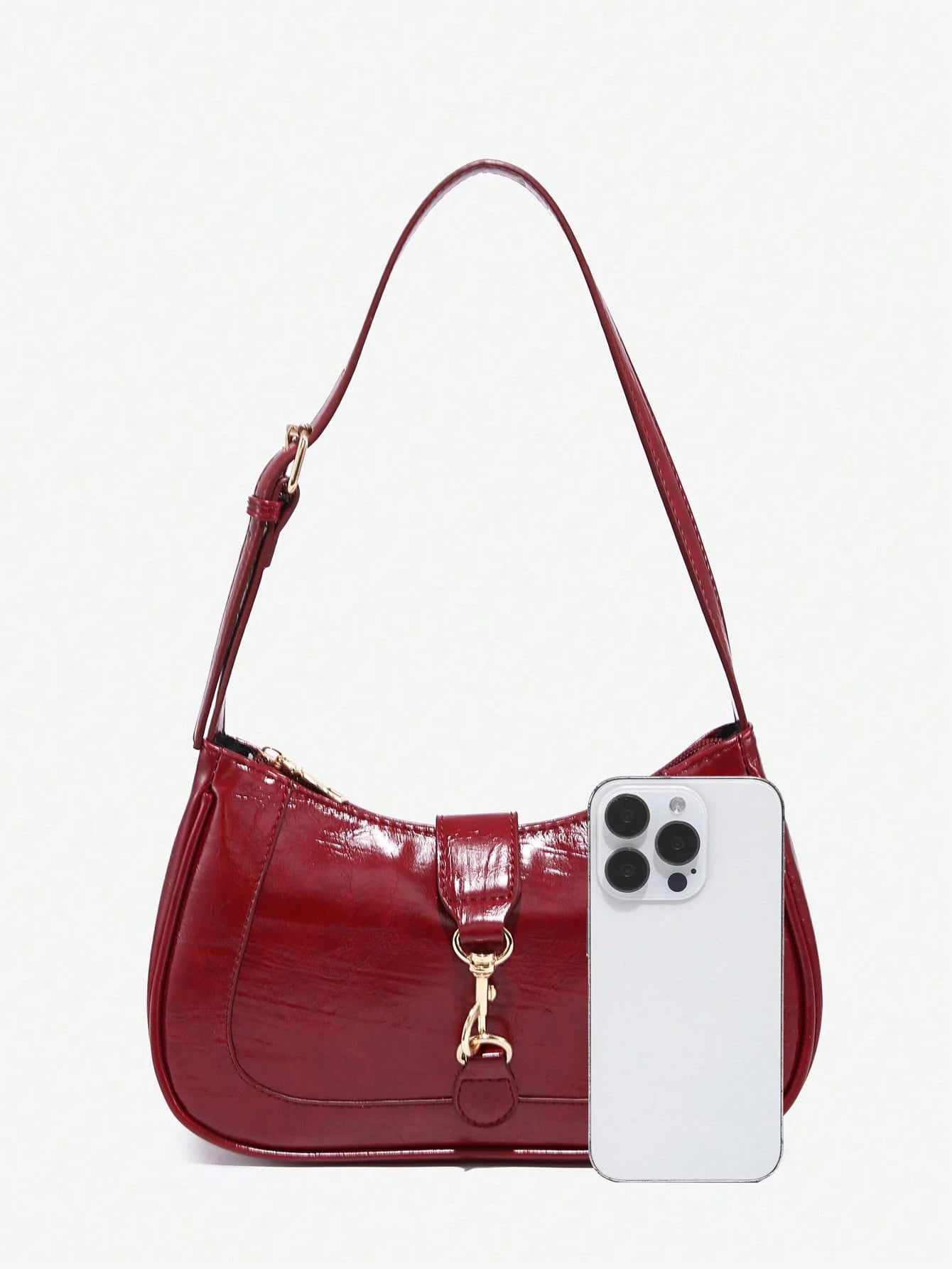 1pc Novachic Vintage Minimalist Crescent Shaped Adjustable Strap Handbag, Suitable For Dates, Outings, Parties