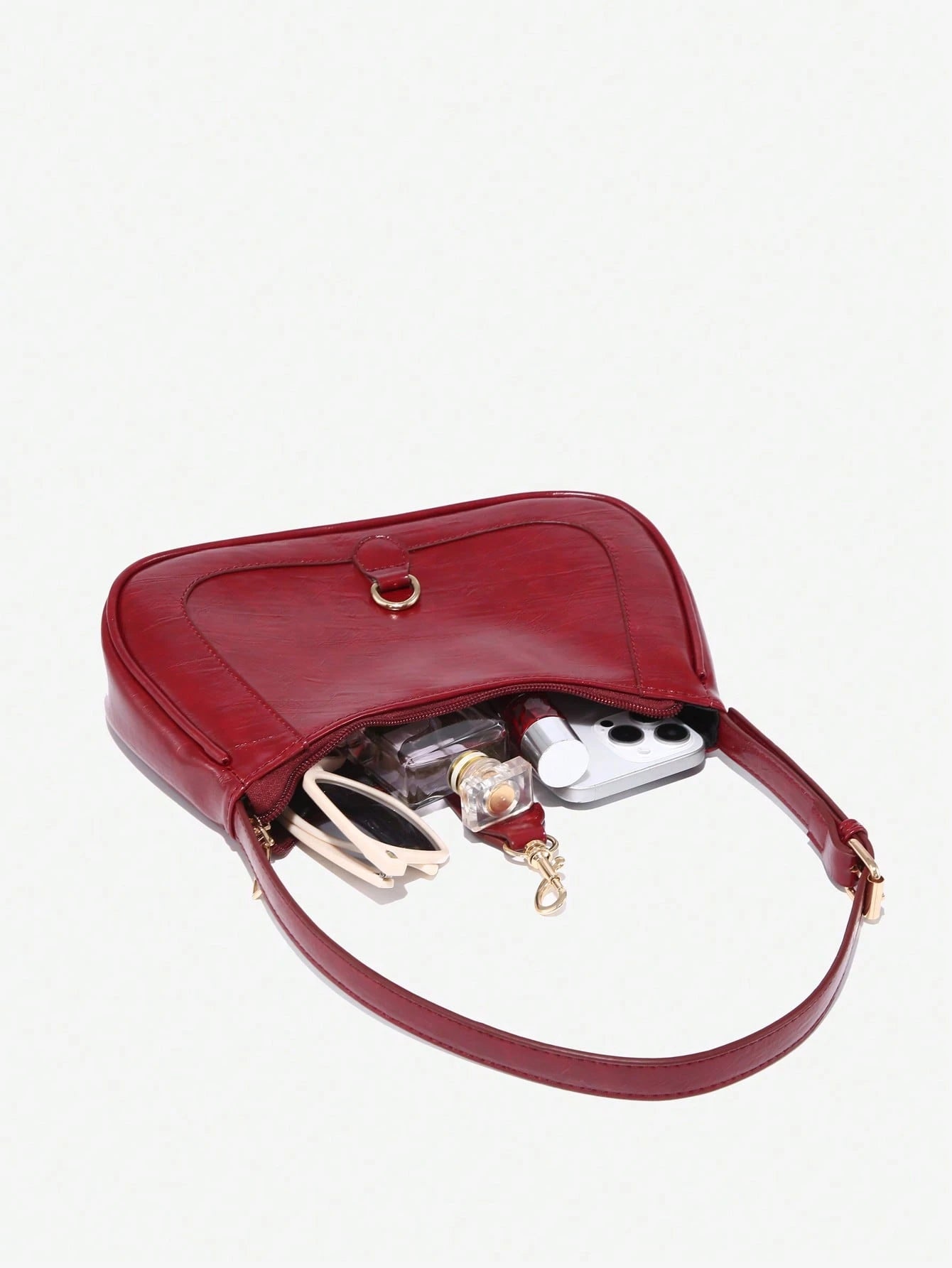 1pc Novachic Vintage Minimalist Crescent Shaped Adjustable Strap Handbag, Suitable For Dates, Outings, Parties