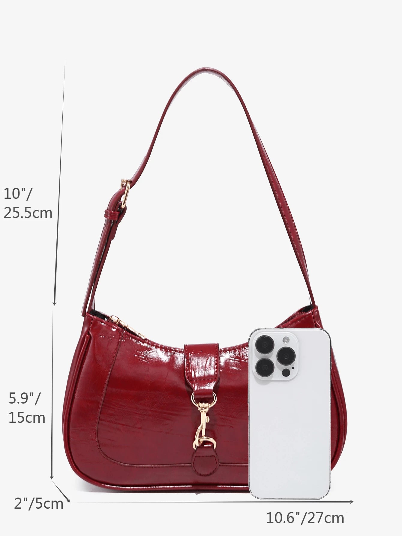 1pc Novachic Vintage Minimalist Crescent Shaped Adjustable Strap Handbag, Suitable For Dates, Outings, Parties