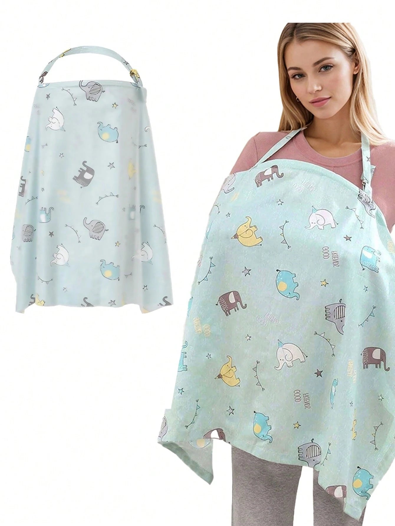 1pc Nursing Cover, Anti-Glare, Outdoor Nursing Poncho, 360° All-Round Coverage, With Mesh Layer, Breathable & Private, Arched Neckline Design, Multi-Functional Nursing Apron, Suitable For Newborn Brea