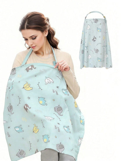 1pc Nursing Cover, Anti-Glare, Outdoor Nursing Poncho, 360° All-Round Coverage, With Mesh Layer, Breathable & Private, Arched Neckline Design, Multi-Functional Nursing Apron, Suitable For Newborn Brea