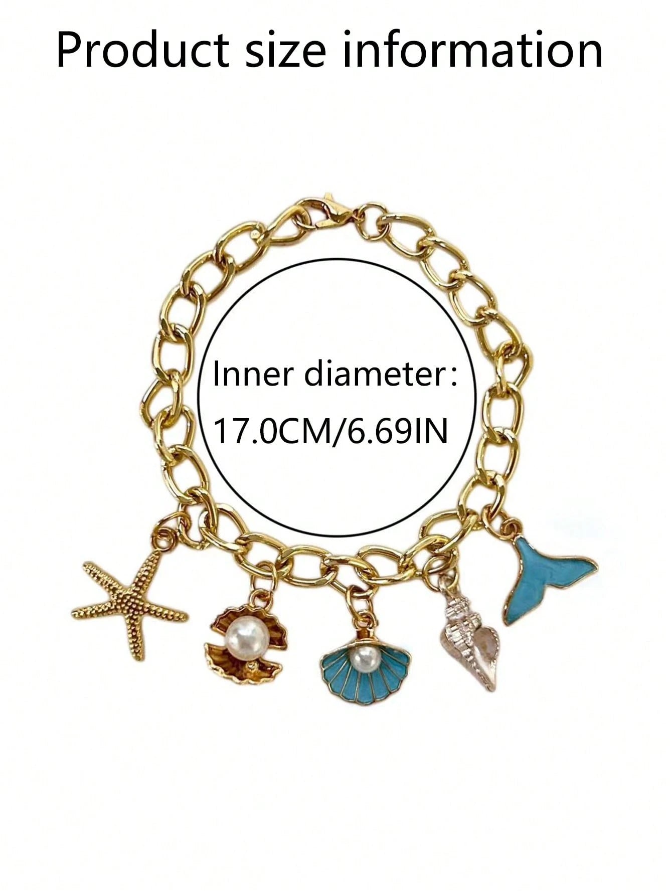 1pc Ocean Steering Wheel Chain, Starfish & Shell Ocean Theme Car Accessory, Exquisite Interior Decoration