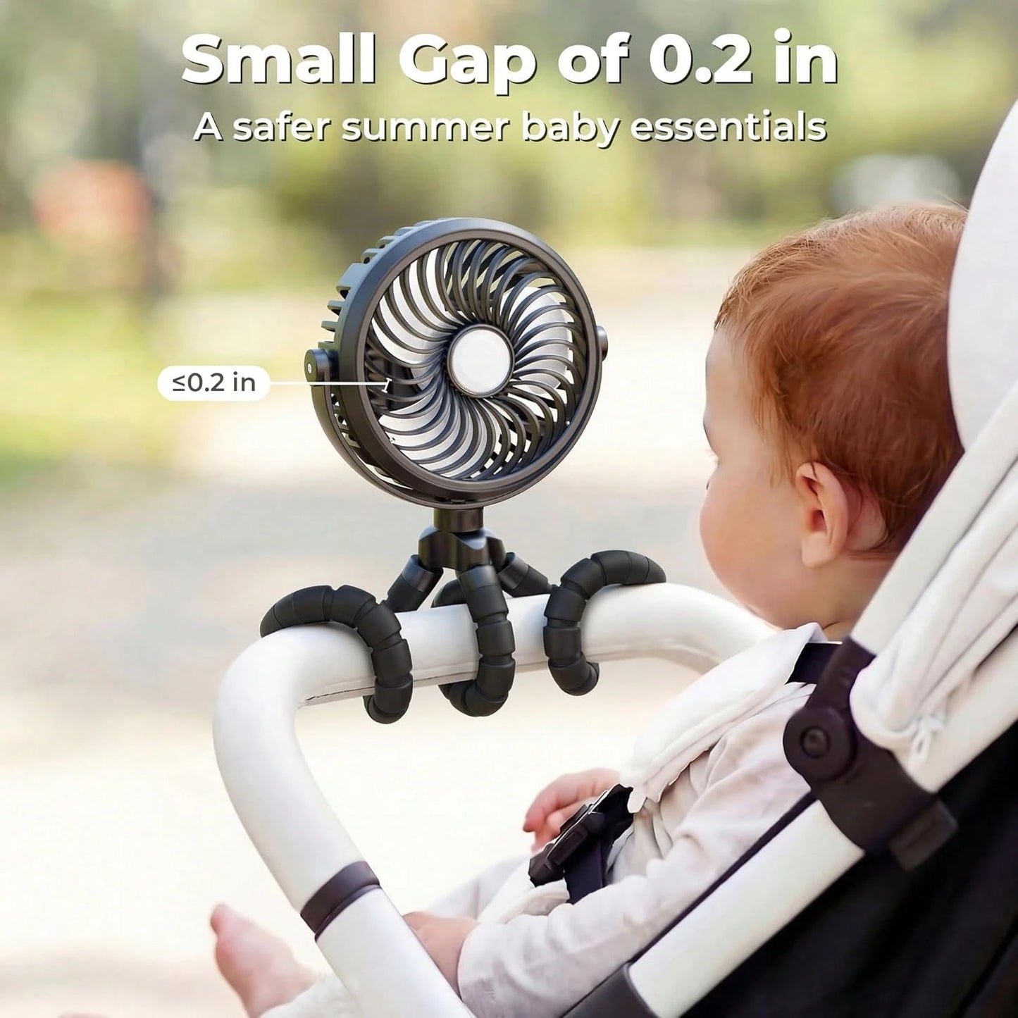 1pc Octopus Shaped Baby Stroller Fan, USB Rechargeable Portable Quiet Fan, 3 Speed Adjustable, Multifunctional Desk Fan