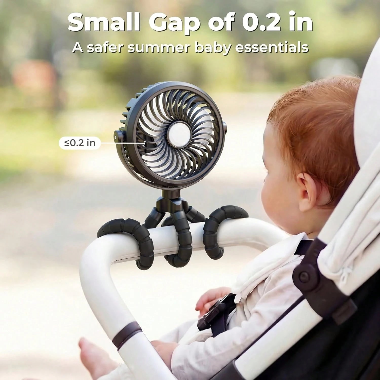 1pc Octopus Shaped Baby Stroller Fan, USB Rechargeable Portable Quiet Fan, 3 Speed Adjustable, Multifunctional Desk Fan
