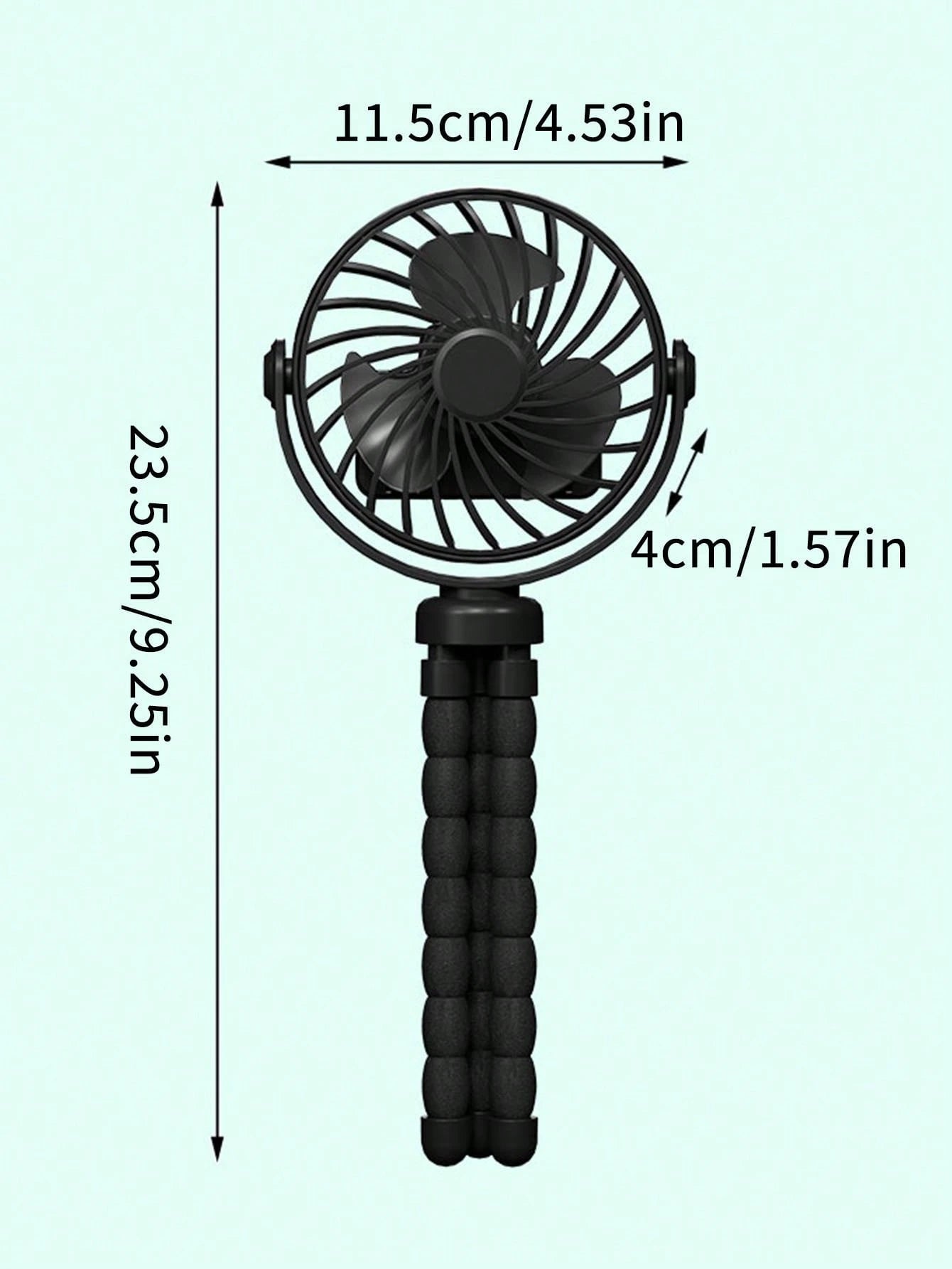 1pc Octopus Stroller Fan, USB Rechargeable Portable Quiet Fan, Mini Handheld Foldable Travel Fan With LED Night Light, 3 Speed Adjustable, Suitable For Indoor/Outdoor, Multifunctional Desk Fan, Adjust