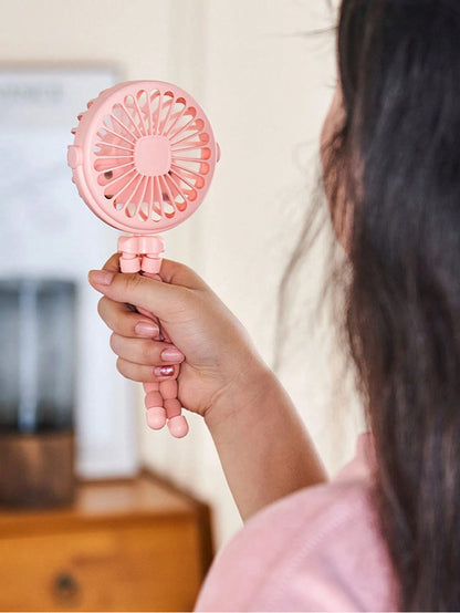 1pc Octopus Stroller Fan, USB Rechargeable Portable Quiet Fan, Mini Handheld Foldable Travel Fan With LED Night Light, Multifunctional Desk Fan, Adjustable Angle, Flexible Bendable, 3 Wind Speeds, Sui