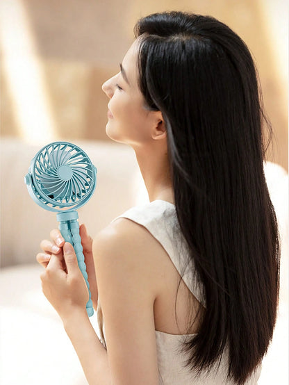 1pc Octopus Stroller Fan, USB Rechargeable Portable Quiet Fan, Mini Handheld Foldable Travel Fan With LED Night Light, 3 Speed Adjustable, Suitable For Indoor/Outdoor, Multifunctional Desk Fan, Adjust