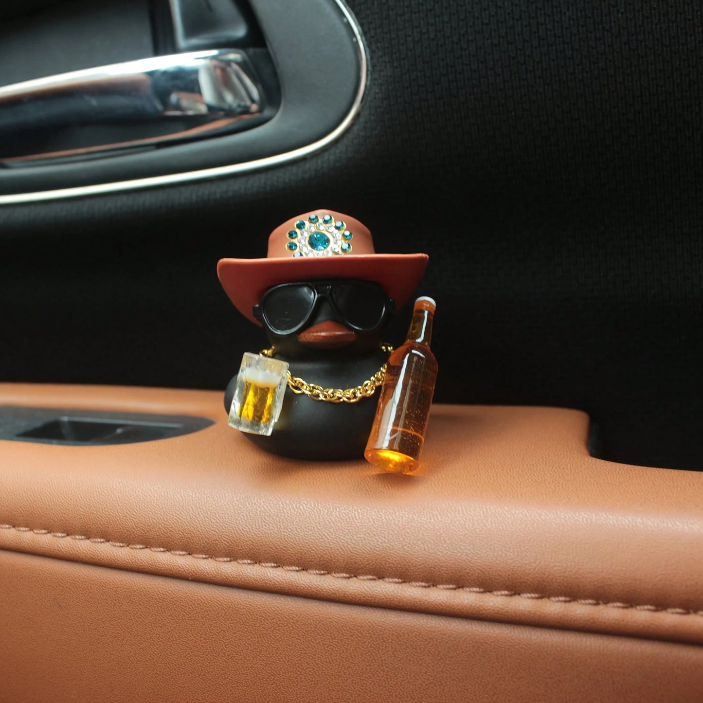 1pc Of Bar Duck Design Car Ornament, A Must-Have For Car Decoration, Suitable For Party Style, Automotive Accessories, And Motorcycle Or Bicycle Decor