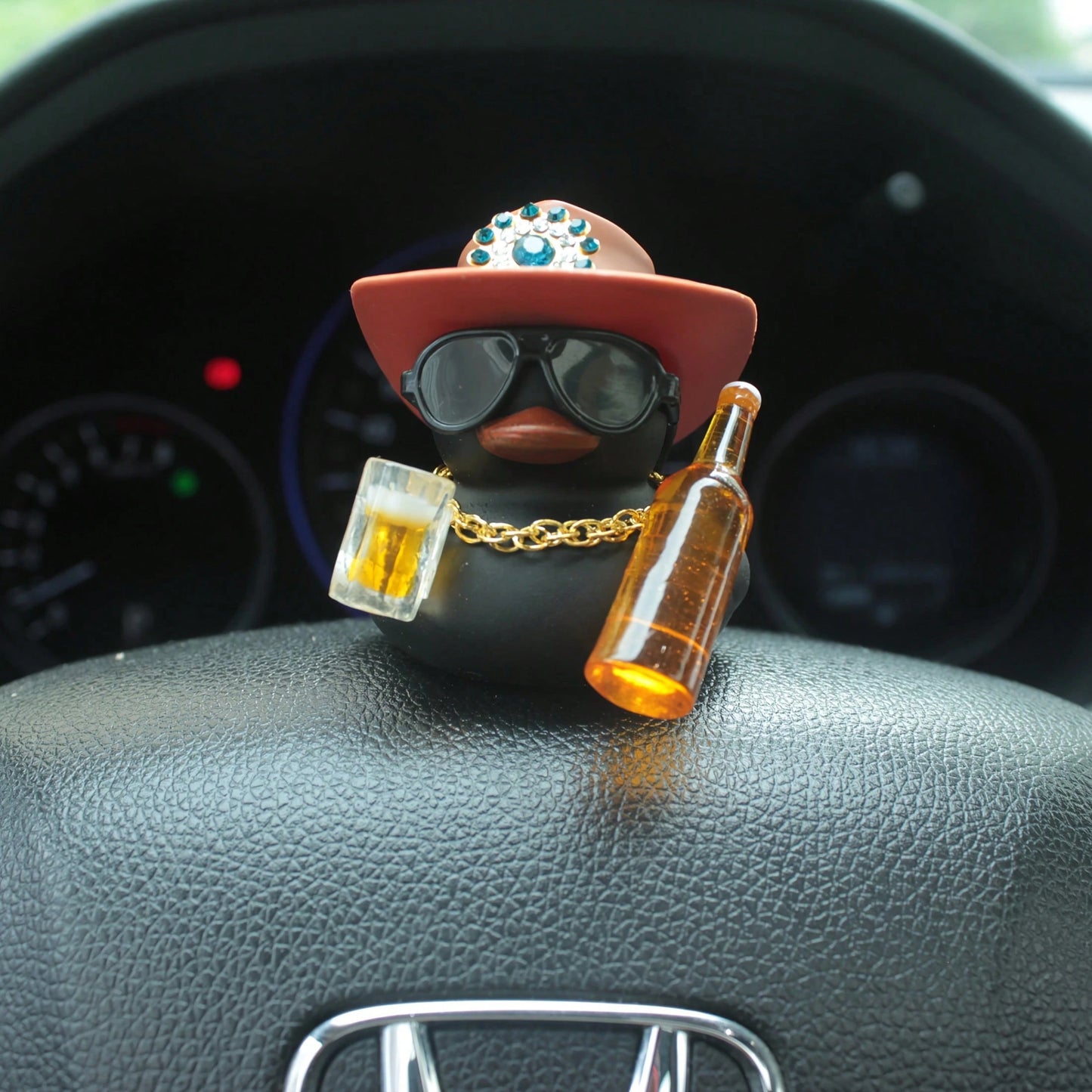 1pc Of Bar Duck Design Car Ornament, A Must-Have For Car Decoration, Suitable For Party Style, Automotive Accessories, And Motorcycle Or Bicycle Decor