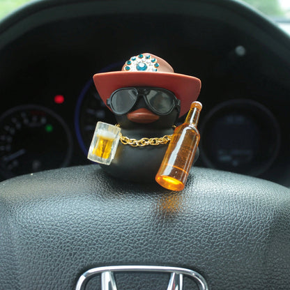 1pc Of Bar Duck Design Car Ornament, A Must-Have For Car Decoration, Suitable For Party Style, Automotive Accessories, And Motorcycle Or Bicycle Decor