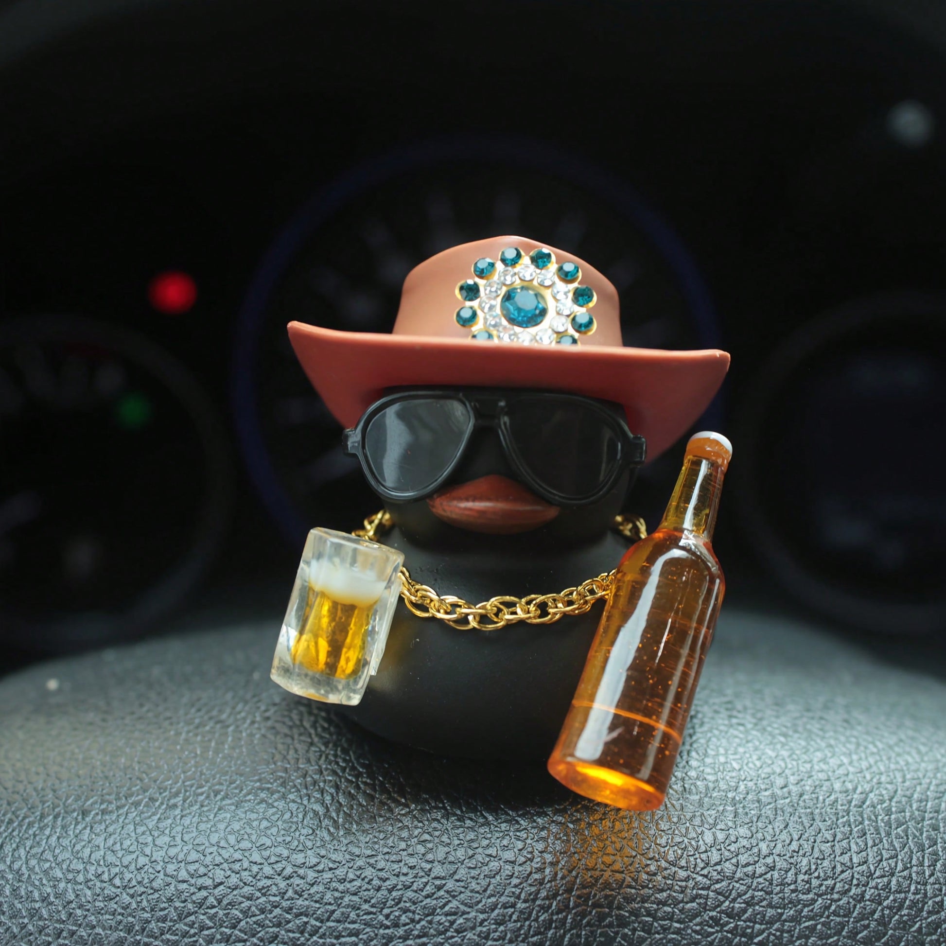 1pc Of Bar Duck Design Car Ornament, A Must-Have For Car Decoration, Suitable For Party Style, Automotive Accessories, And Motorcycle Or Bicycle Decor