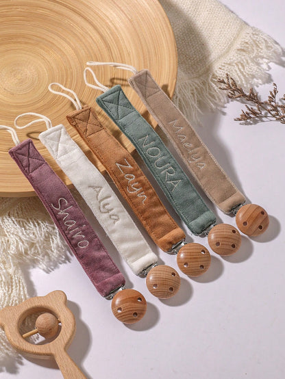 1pc Personalized Baby Pacifier Clip Cute Polka Dot Print Customized Patterns For Boys And Girls, Custom Baby Pacifier Clip Universal Soothing Clip