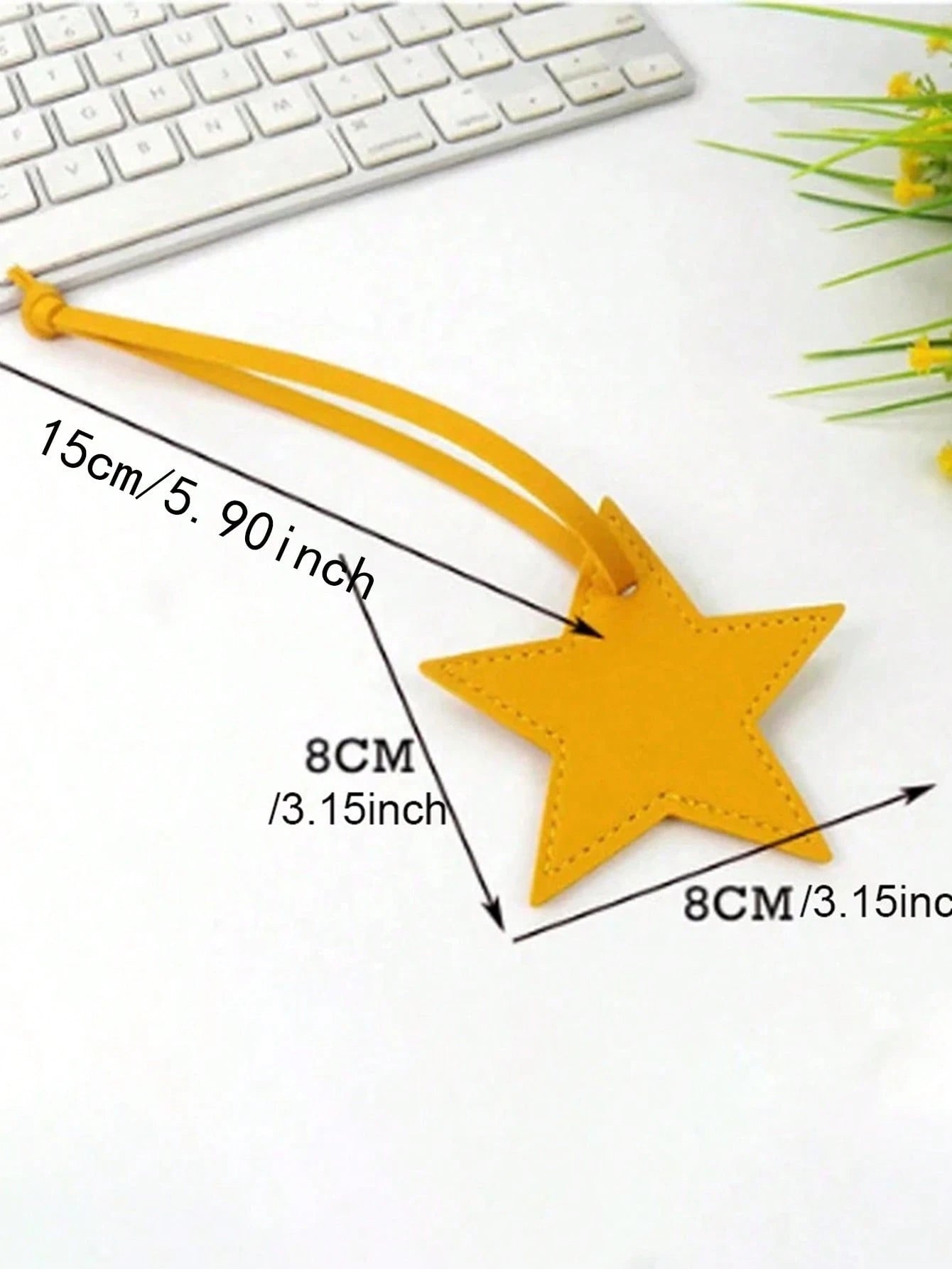 1pc Personalized Name Or Letter Star PU Leather Women's Luggage Bag Charm, Letter Five-Pointed Star Bag Pendant Gift