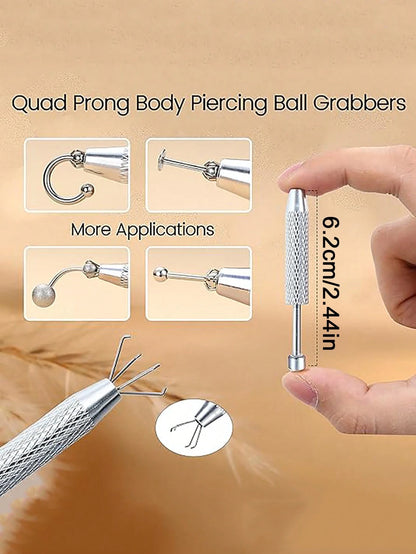 1PC Piercing Taper Ball Grabber Tool For Changing Jewelry- 14G 16G 18G 20G Stainless Steel Flat Back Earrings Applicator Tool