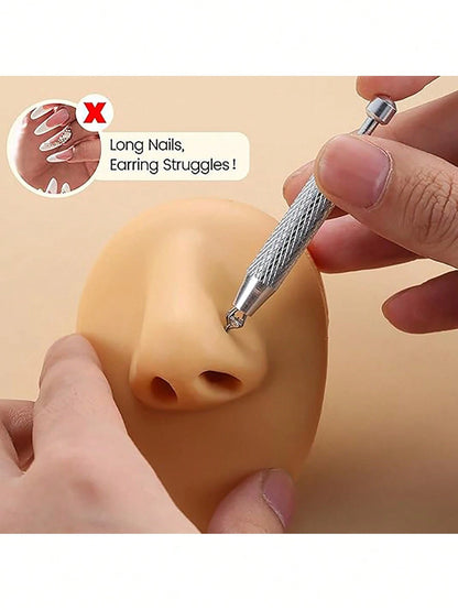 1PC Piercing Taper Ball Grabber Tool For Changing Jewelry- 14G 16G 18G 20G Stainless Steel Flat Back Earrings Applicator Tool