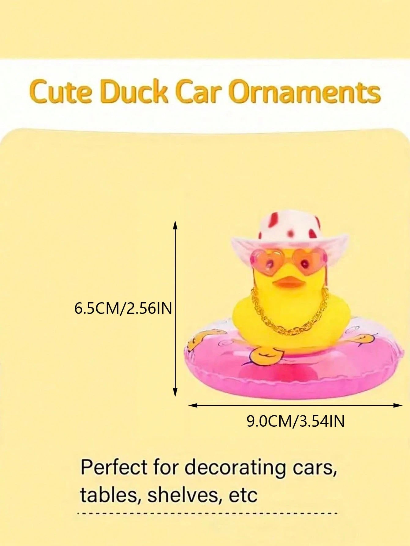 1pc Pink Fashion Glasses Duck Figurine, Cute Duck Decor For Car