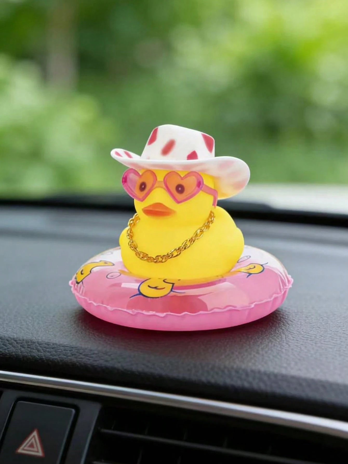 1pc Pink Fashion Glasses Duck Figurine, Cute Duck Decor For Car