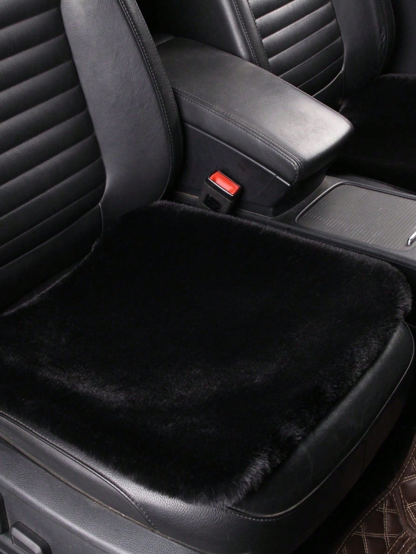 1pc Pink Plush Car Front Seat Cushion, Universal Auto Interior Decoration,Car Accessories