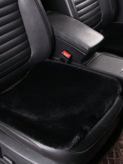 1pc Pink Plush Car Front Seat Cushion, Universal Auto Interior Decoration,Car Accessories