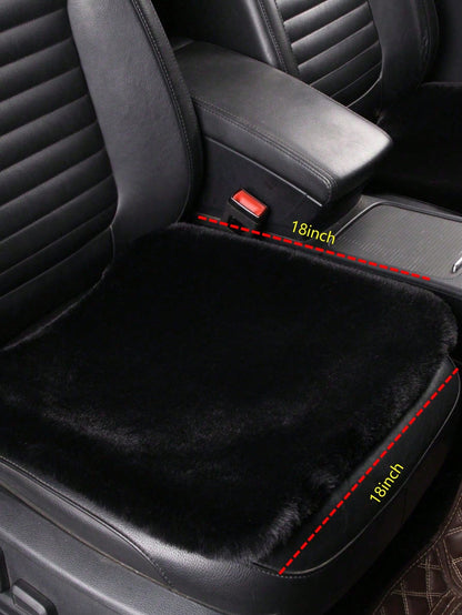 1pc Pink Plush Car Front Seat Cushion, Universal Auto Interior Decoration,Car Accessories