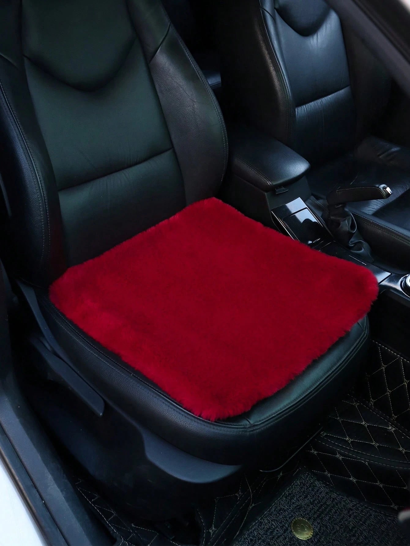 1pc Pink Plush Car Front Seat Cushion, Universal Auto Interior Decoration,Car Accessories