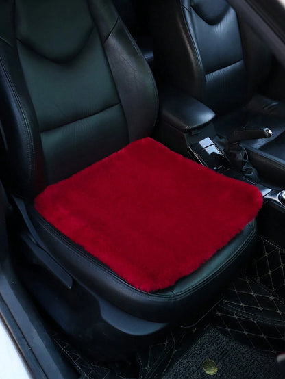 1pc Pink Plush Car Front Seat Cushion, Universal Auto Interior Decoration,Car Accessories