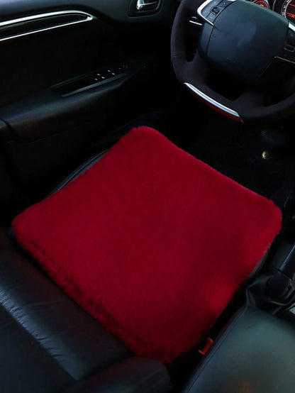 1pc Pink Plush Car Front Seat Cushion, Universal Auto Interior Decoration,Car Accessories