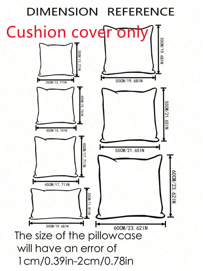 1pc Plain Cushion Cover Without Filler, Striped Velvet Square Pillowcase For Sofa, Home Decor