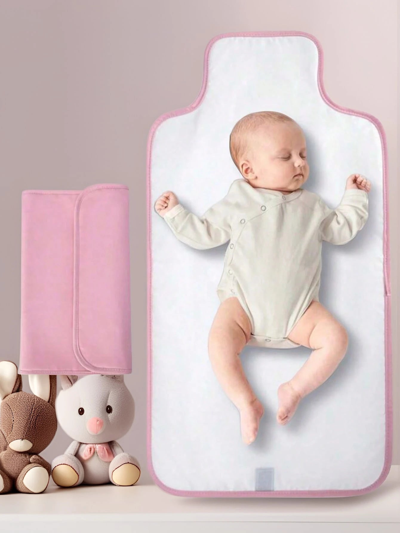 1pc Portable Diaper Changing Pad, Detachable Travel Diaper Mat With Wet Wipes Pocket, Ideal Gift For Baby Shower, Newborn Girls And Boys, Suitable For 1-8 Months