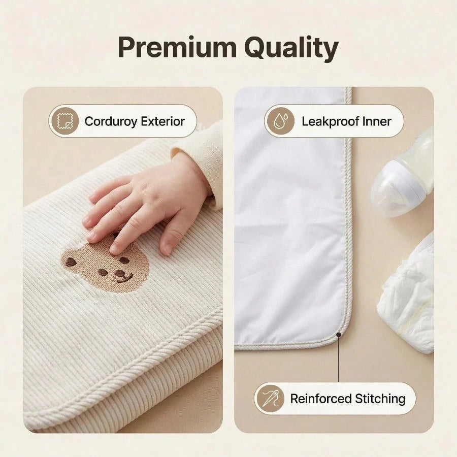 1pc Portable Diaper Changing Pad, Detachable Travel Diaper Mat With Wet Wipes Pocket, Ideal Gift For Baby Shower, Newborn Girl And Boy