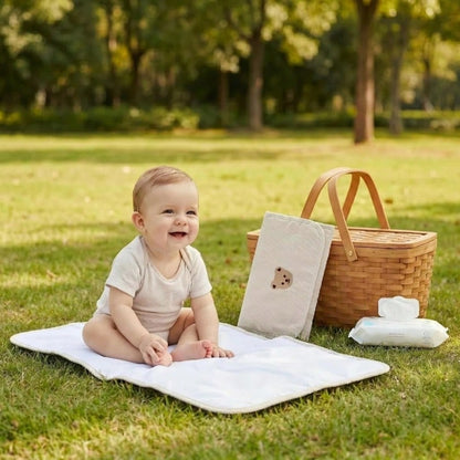 1pc Portable Diaper Changing Pad, Detachable Travel Diaper Mat With Wet Wipes Pocket, Ideal Gift For Baby Shower, Newborn Girl And Boy