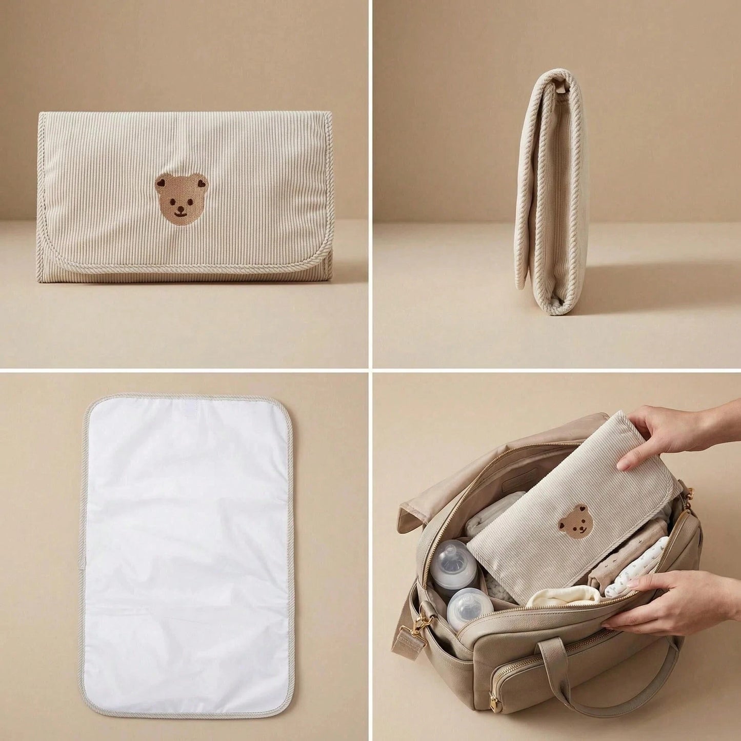 1pc Portable Diaper Changing Pad, Detachable Travel Diaper Mat With Wet Wipes Pocket, Ideal Gift For Baby Shower, Newborn Girl And Boy
