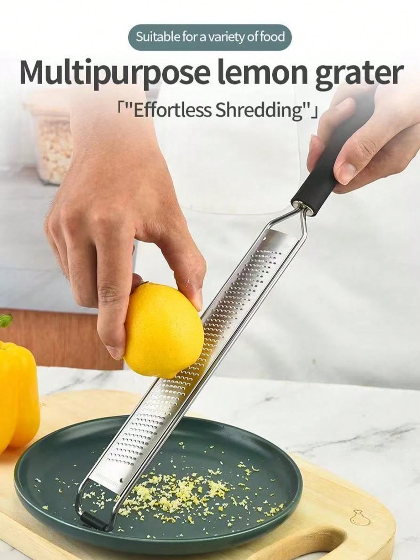 1pc Portable Stainless Steel Citrus Zester & Lemon Grater With Long Handle - Perfect For Chocolate, Cheese & Fruit Peeling - Ideal For Outdoor Camping & Home Use